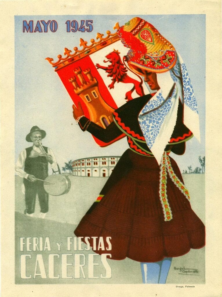 C&aacute;ceres cartel de feria 1945