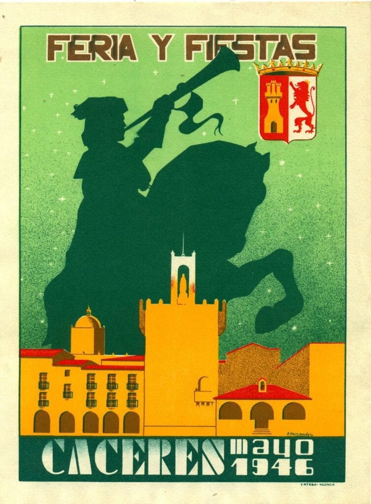 C&aacute;ceres cartel de feria 1946