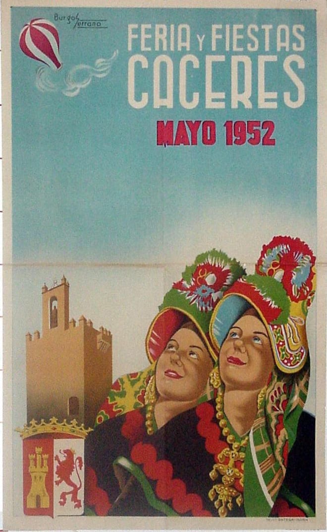 Cáceres cartel de feria 1952
