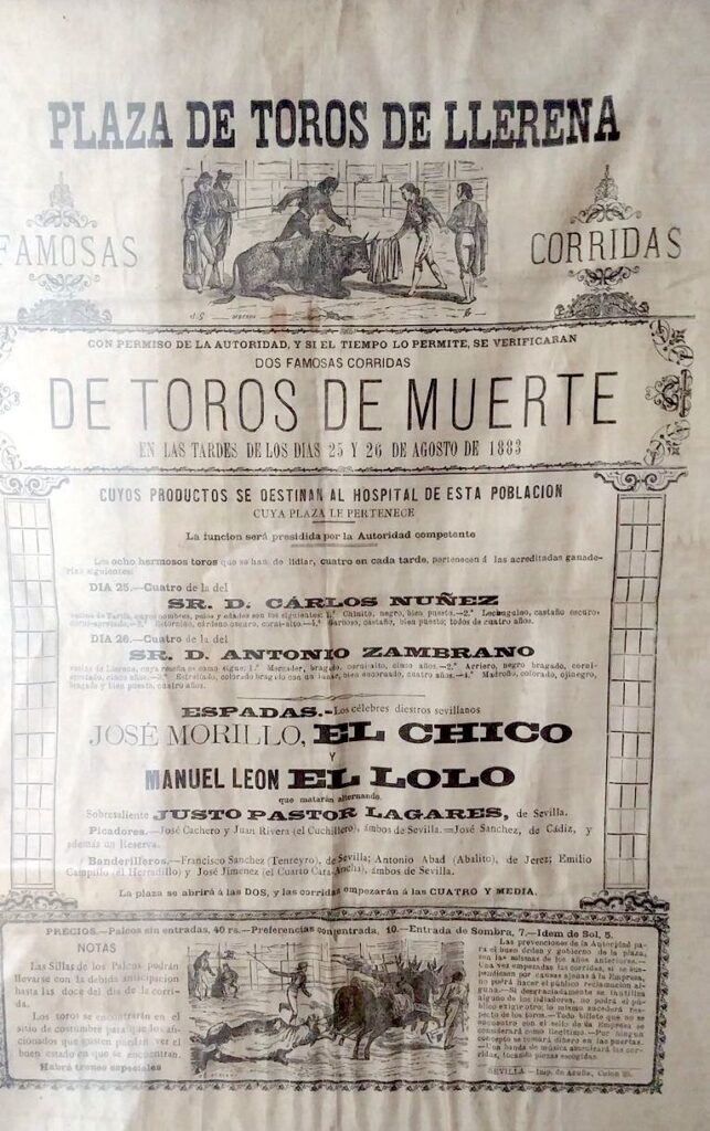 1883 - Cartel de toros en Llerena