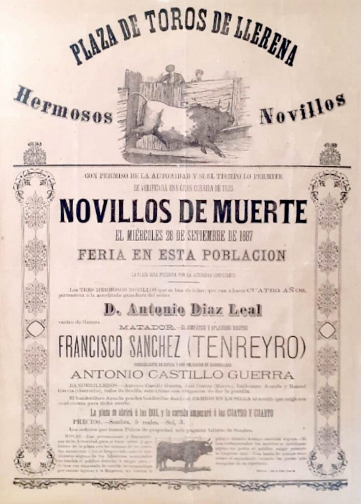 1887 - Cartel de toros en Llerena