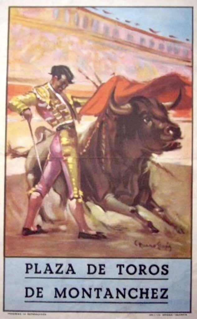 Cartel de Toros en Mont&aacute;nchez